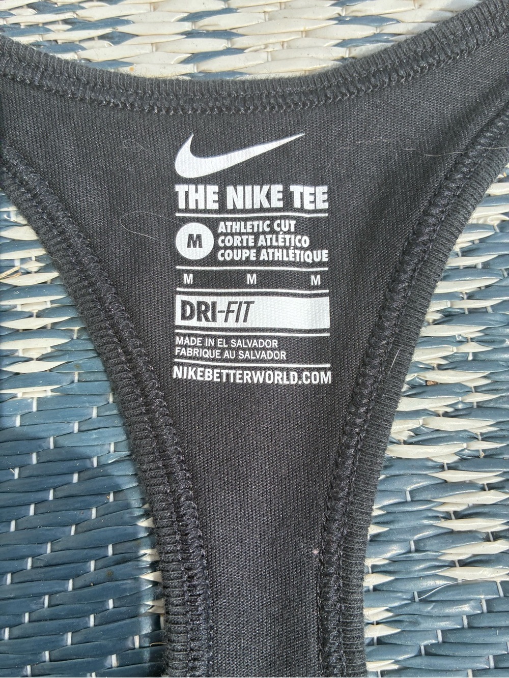 Nike Active Wear Black Racerback Tank with Metallic White Swoosh Logo - Picture 5 of 7
